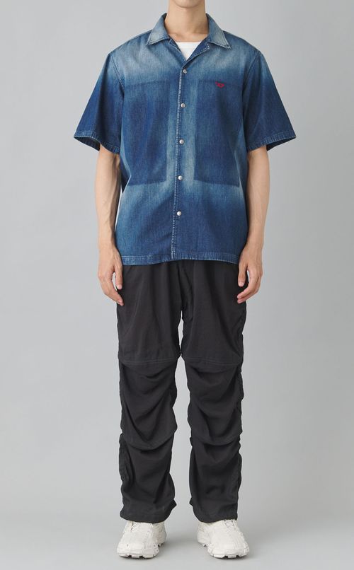 デニムオープンカラーシャツ