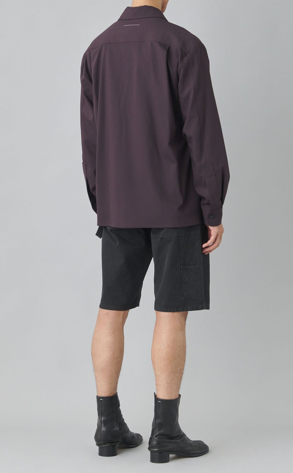 オープンカラーロングスリーブシャツ