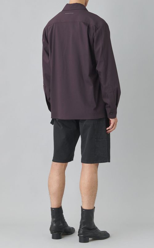 オープンカラーロングスリーブシャツ