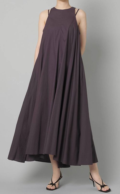 コットンダブルストラップロングワンピース