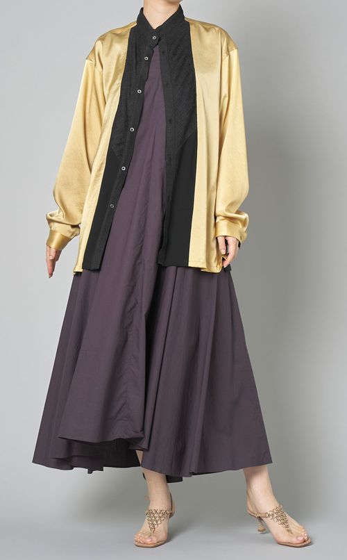 コットンダブルストラップロングワンピース