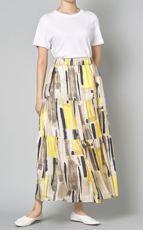 ペインティングティアードスカート