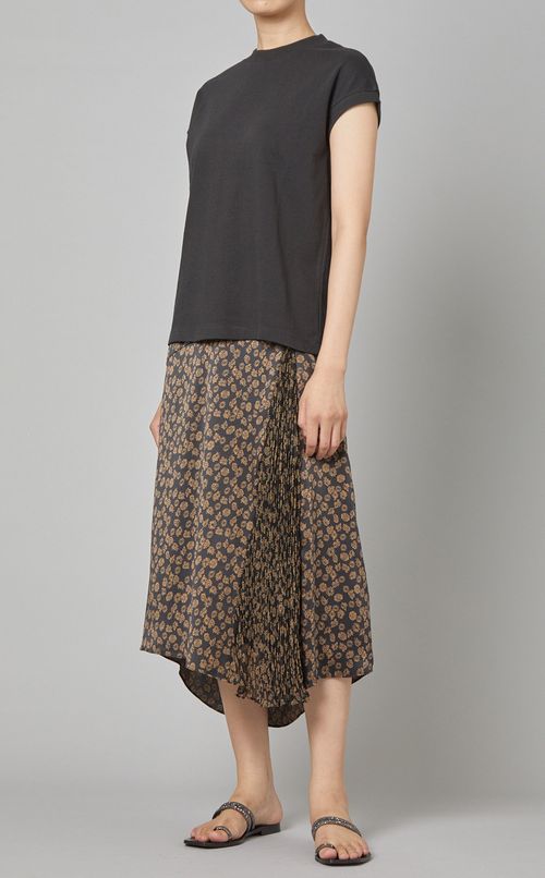 アシンメトリーフラワープリントスカート