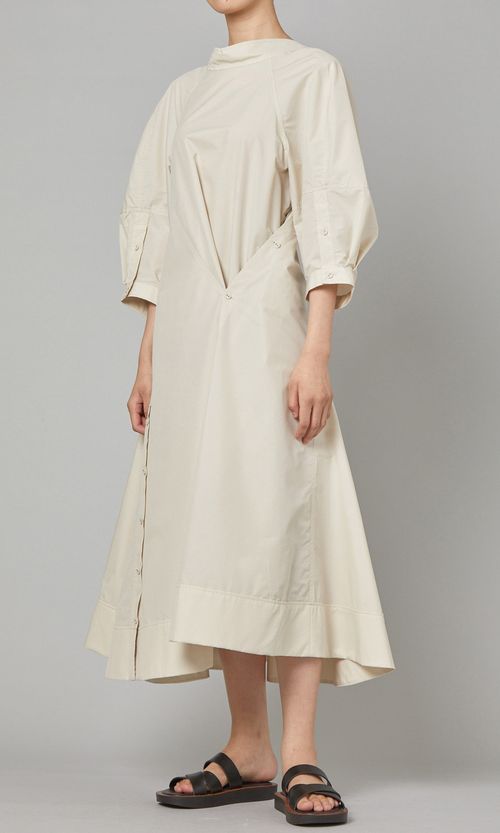 コットンポプリンツイストドレス