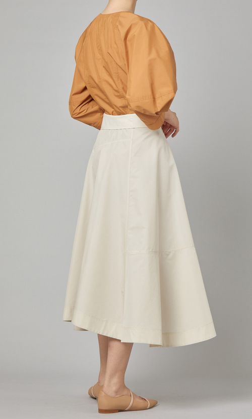 コットンポプリンミディスカート