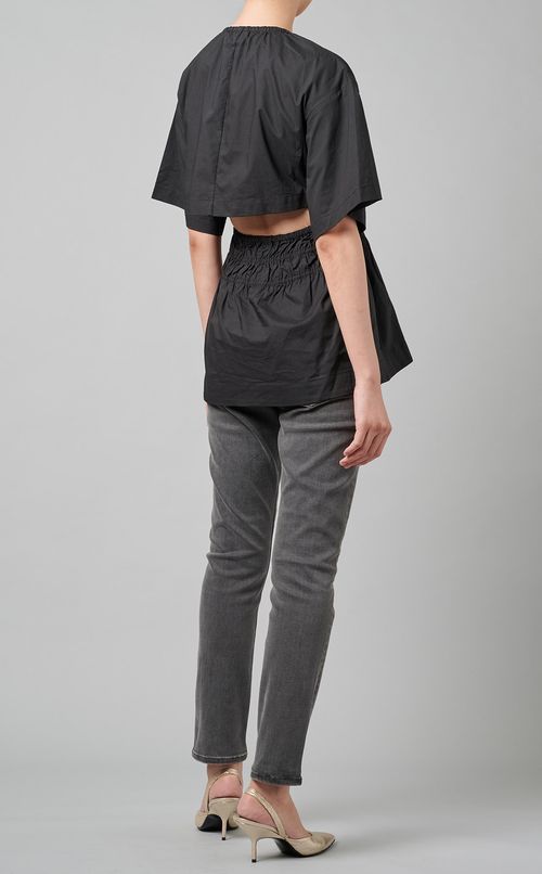 シャーリングコットンブラウス