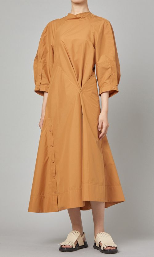 コットンポプリンツイストドレス