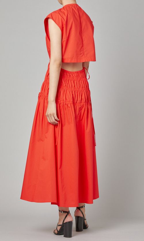 シャーリングコットンワンピース