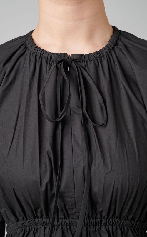 シャーリングコットンブラウス