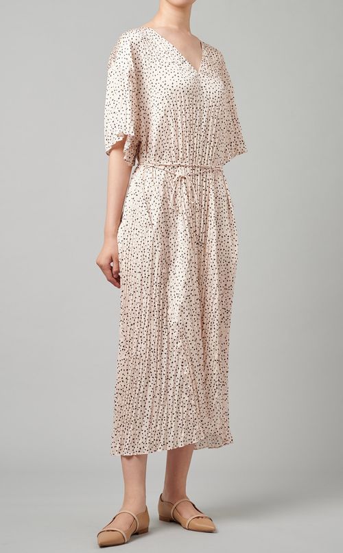 ワッシャープリーツドットワンピース