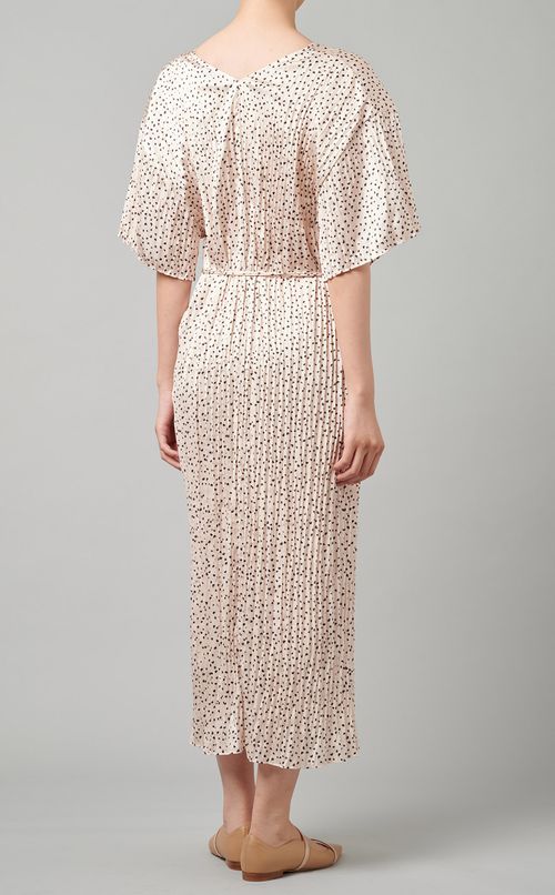 ワッシャープリーツドットワンピース