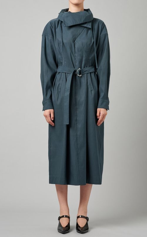 ギャザー入りツイルワンピース