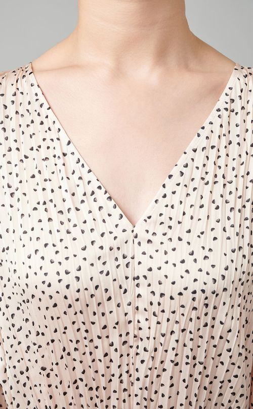 ワッシャープリーツドットワンピース