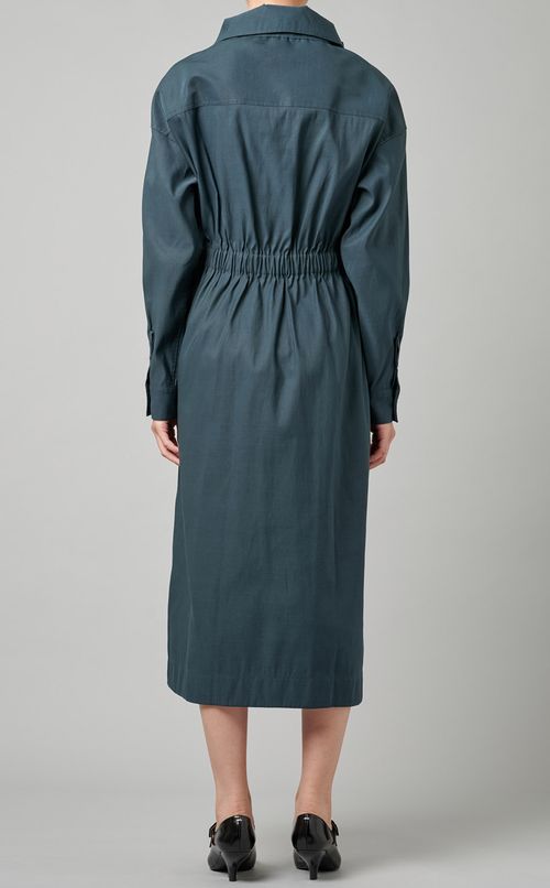 ギャザー入りツイルワンピース