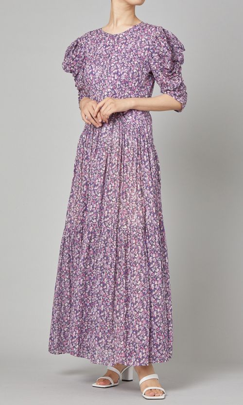 バックオープンプリントワンピース