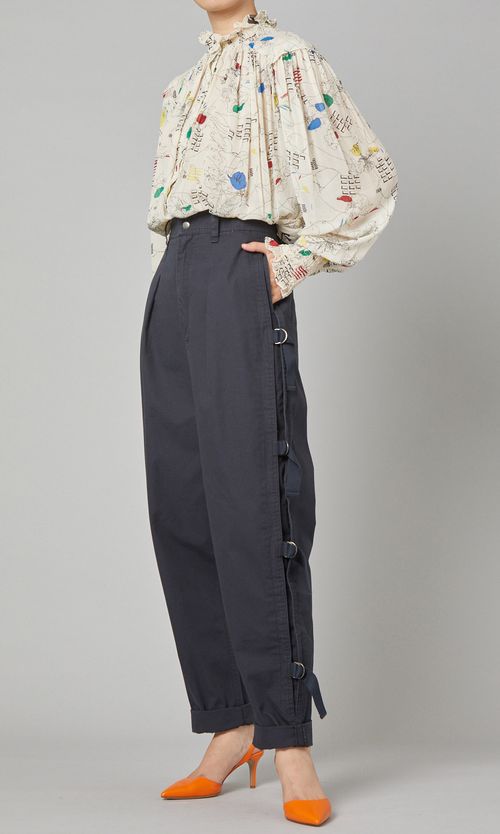 マルチプリントギャザーブラウス