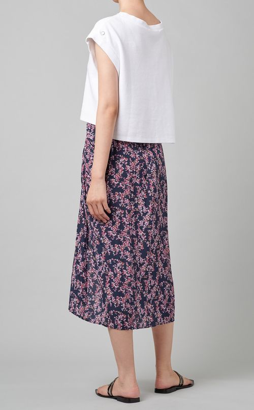 小花プリントミディ丈スカート