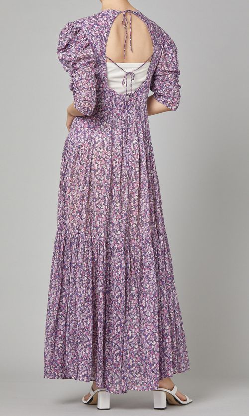 バックオープンプリントワンピース