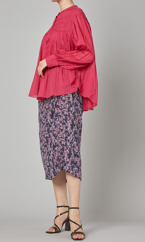 小花プリントミディ丈スカート