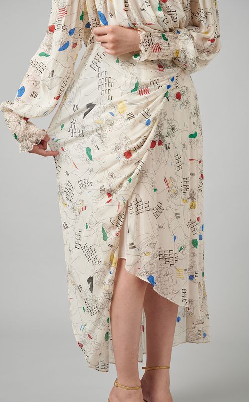 アシンメトリープリントスカート