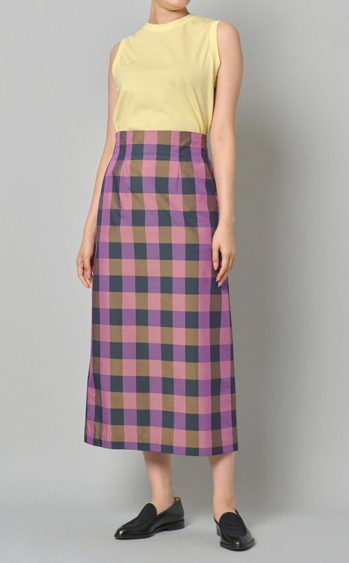 チェックIラインスカート