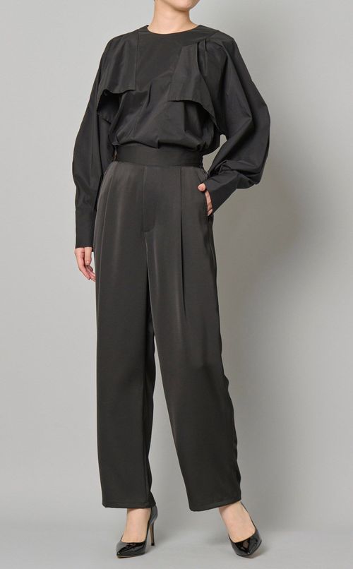 ワイドレッグサテンパンツ