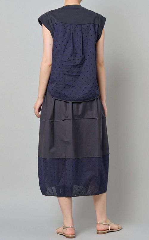 コットンアイレットレースコンボワンピース