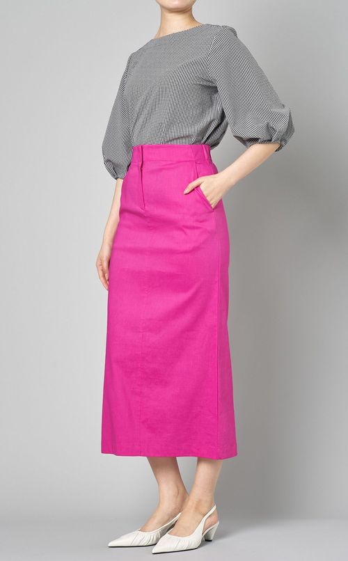 リネンミックスIラインスカート