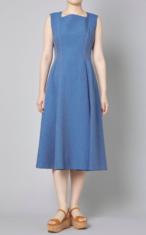 スカラカラーノースリーブワンピース