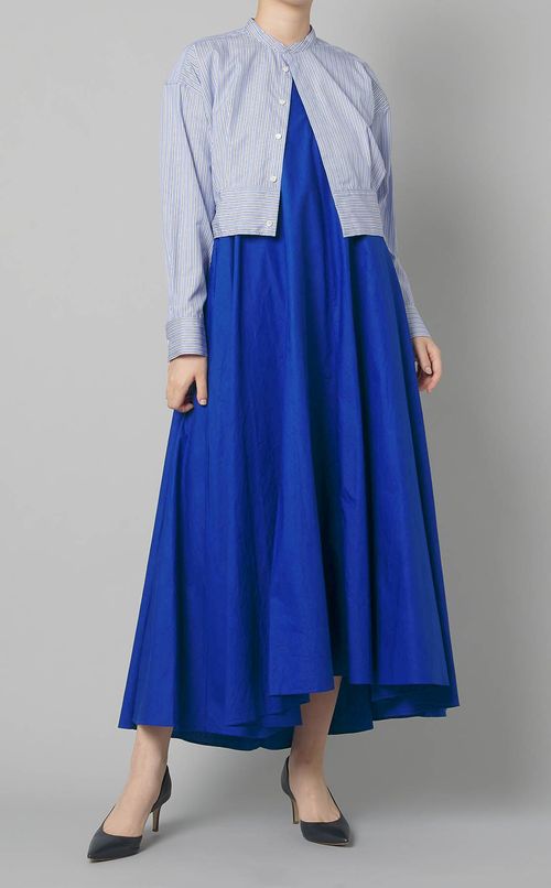 コットンダブルストラップロングワンピース