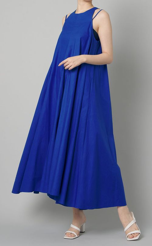 コットンダブルストラップロングワンピース