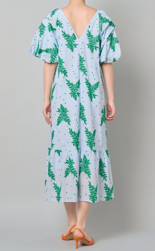 リーフエンブロイダリーコットンドレス