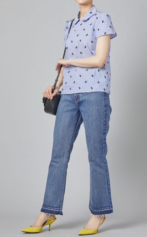 チェリー柄ボウタイブラウス