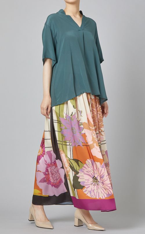 マルチプリントフレアスカート