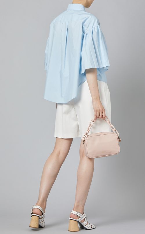 フレアスリーブシャツブラウス