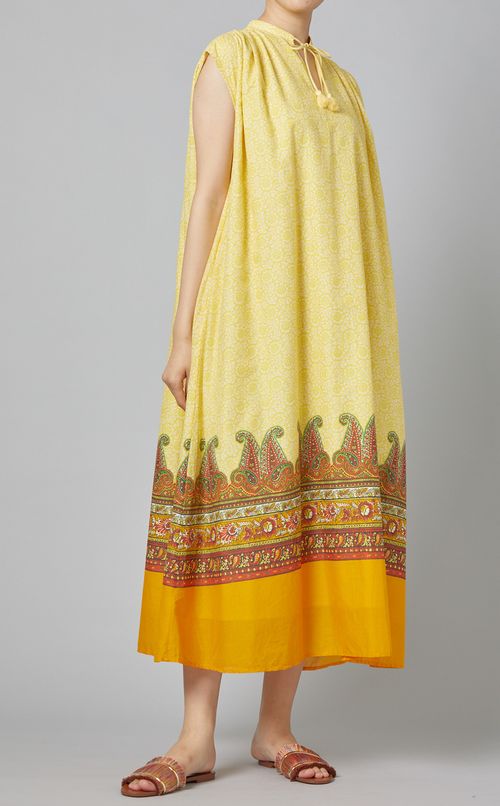 ペイズリー柄フレアワンピース