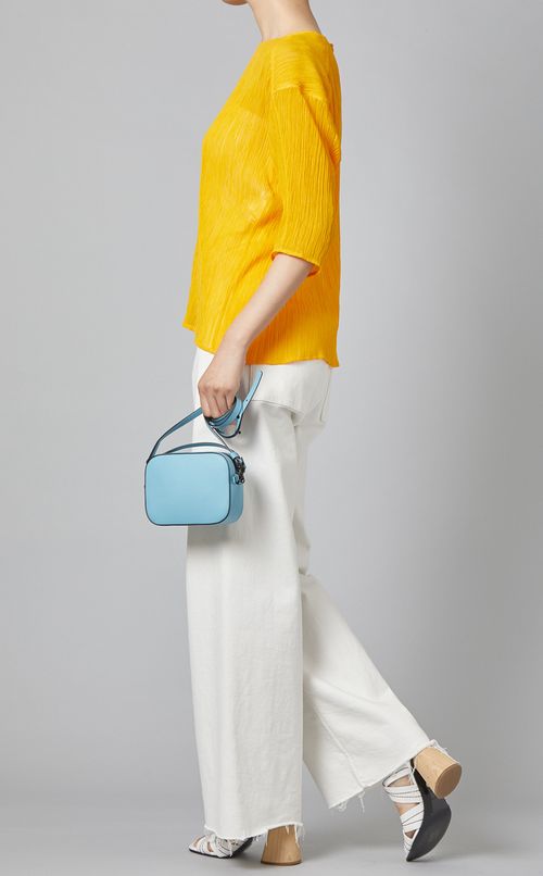 コットンシルククルーネックブラウス