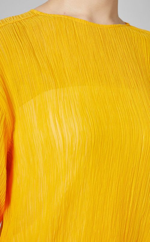 コットンシルククルーネックブラウス