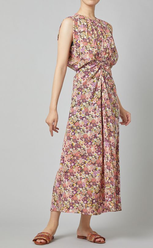 フラワープリントフレアワンピース