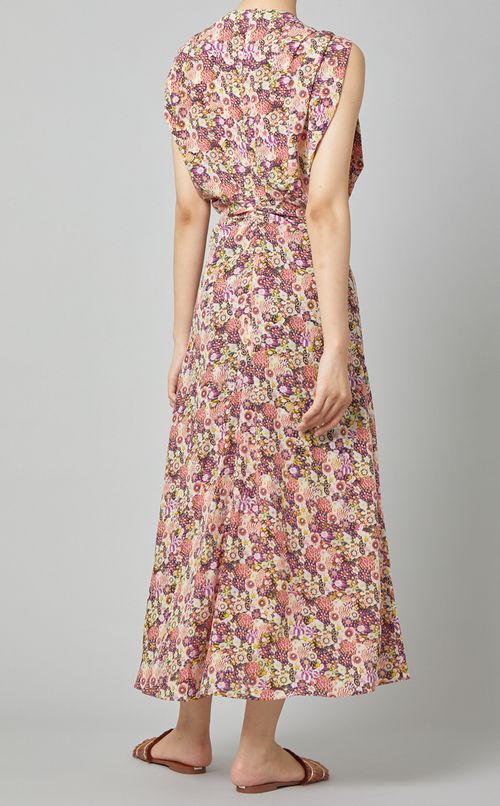 フラワープリントフレアワンピース