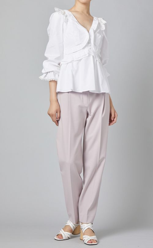 フリルロングスリーブブラウス