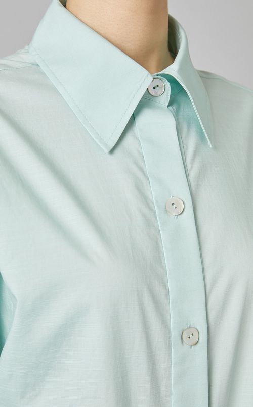 オープンカラーバックギャザーシャツ