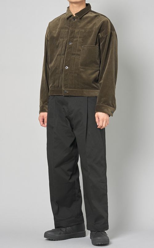 バックシンチ付きワンタックワークパンツ