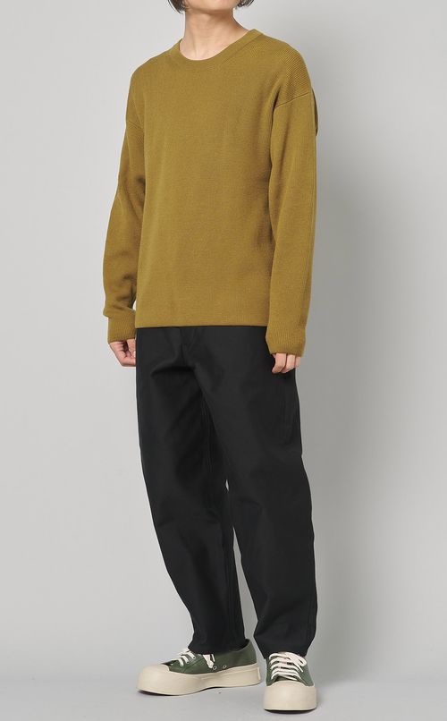 片畦ニットクループルオーバー