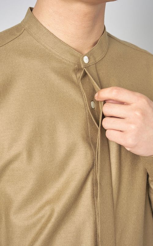 ウールバランサースタンドカラーシャツ