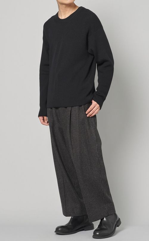 片畦ニットクループルオーバー