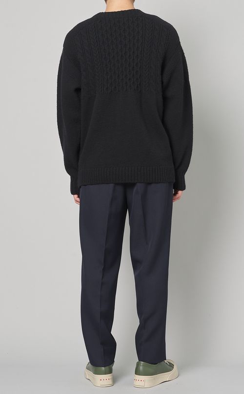 ウールギャバツープリーツテーパードパンツ