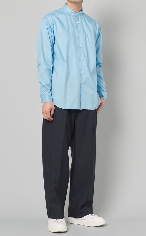 スタンドカラーロングスリーブシャツ