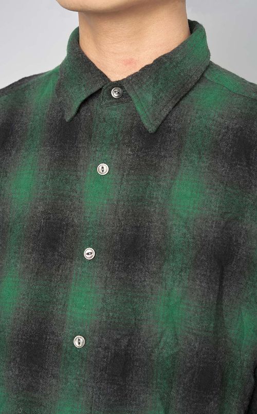 オンブレーチェックネルシャツ