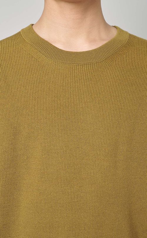 片畦ニットクループルオーバー